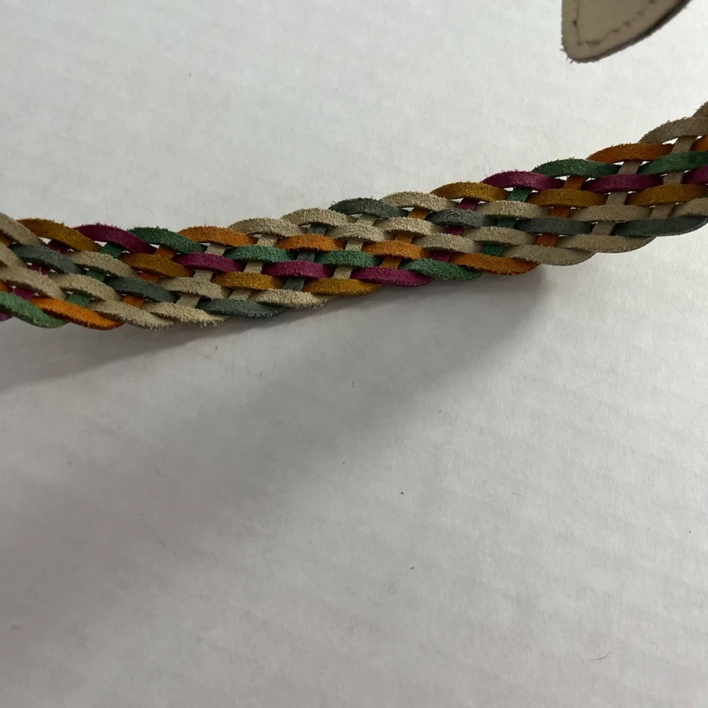 🔥 Vintage 90s Multicolor Braided Leather Belt 🔥